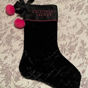 Victoria's Secret Black Velvet Stocking